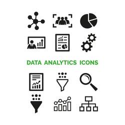 data analytics icons set on white background vector image