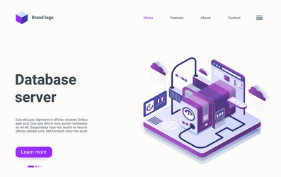 Database Server Technology Isometric vector image
