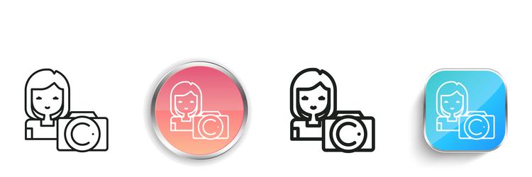 girl icon thin linear regular and button style vector image