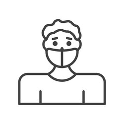 icon a man in mask from viruses linear image vector image