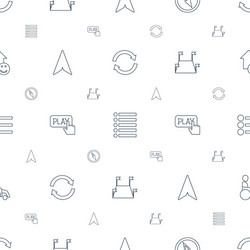 navigation icons pattern seamless white background vector image