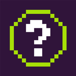 question mark in circle pixel game icon vector