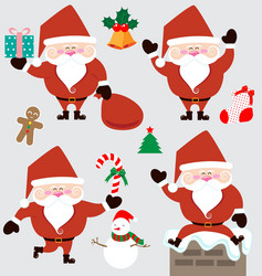 santa claus and christmas accessories Vector Image