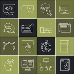set line web development sketchbook or album ui vector image