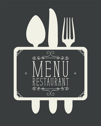 Banner for a restaurant menu with cutlery vector