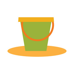 Flat with shadow icon and mobile application pail vector