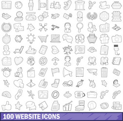 100 website icons set outline style vector