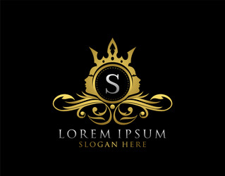 Luxury Floral S Logo - Beauty & Spa Vector Image