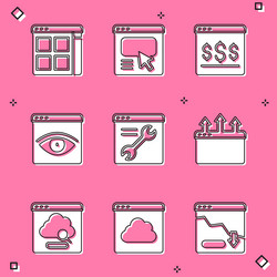 set browser files ui or ux design online vector image