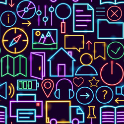 web ui neon seamless pattern vector image