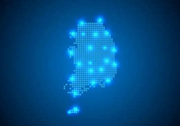 abstract blue background with map internet line vector image
