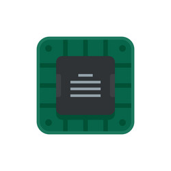digital cpu icon flat chip circuit vector image