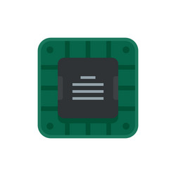 digital cpu icon flat chip circuit vector