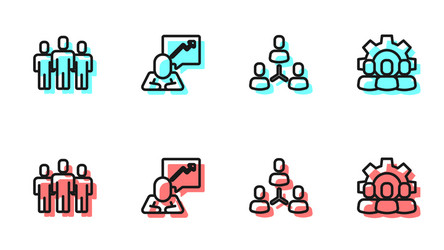 set line project team base users group vector image