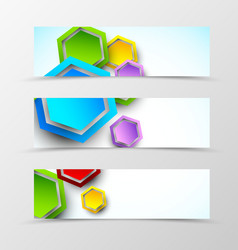 set of header banner geometric design vector image