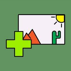 upload image white flat icon on color background vector image