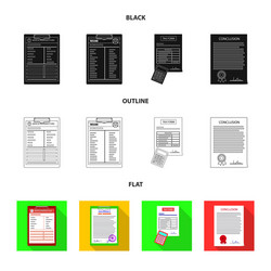 isolated object form and document symbol set vector image