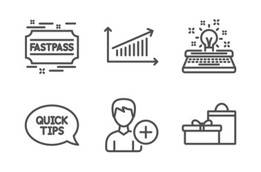 quickstart guide typewriter and fastpass icons vector image