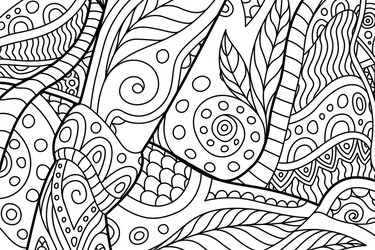 Rectangle coloring book page with abstract pattern vector