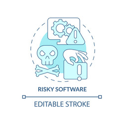 risky software blue concept icon vector