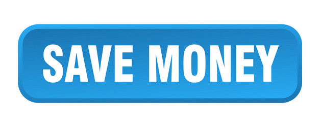 save money button square 3d push vector image