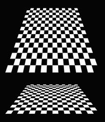 3d chessboard checkerboard pattern in perspective vector image