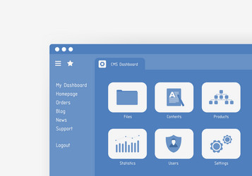 CMS Admin Dashboard Interface vector image