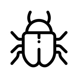 Computer bug outline icon software or program vector