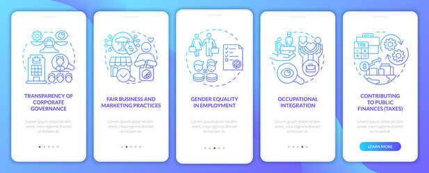 csr matters blue gradient onboarding mobile app vector image