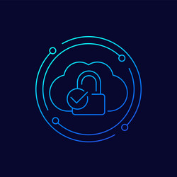 Secure cloud access protected hosting line icon vector