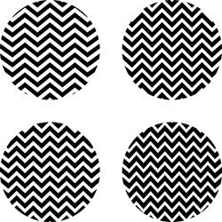 set circles with zigzag pattern vector image