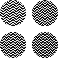 set circles with zigzag pattern vector