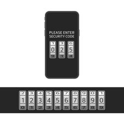 smartphone with security number code vector