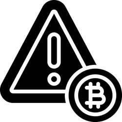 attention with bitcoin icon cryptocurrency related vector