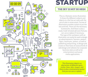 Creative concept of startup with header vector