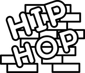 Hip hop on brick wall icon outline style vector