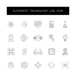 Line icons set futuristic technology pack vector