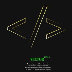 programming code icon symbol flat modern web vector image