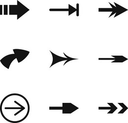 web arrow icons set simple style vector image