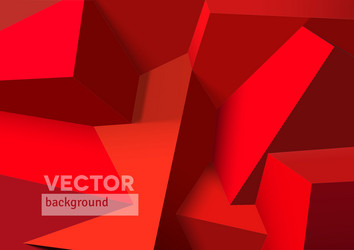 Abstract background with overlapping red cubes vector