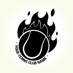 burning tennis ball logo vector