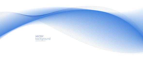 flowing blue curve shape with soft gradient vector image