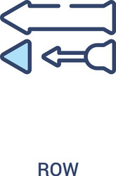 row concept 2 colored icon simple line element vector image