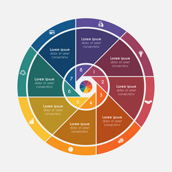 Flat style pie chart circle infographic template Vector Image