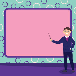 abstract professor giving lectures explaining vector image
