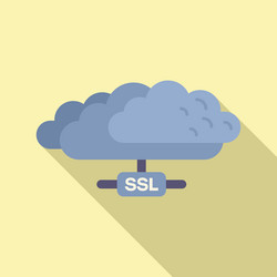 data cloud ssl certificate icon flat web vector