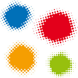 four plain offset dots in different sizes vector image
