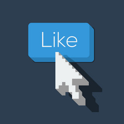 like us button with arrow shaped cursor vector image