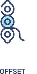 offset concept 2 colored icon simple line element vector image