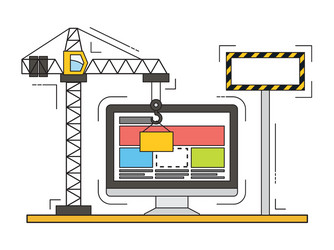 thin line flat design of website under vector image